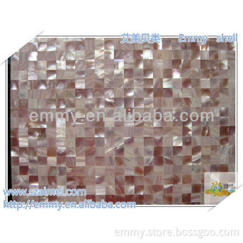 Top-grade natural pink mother of pearl seashell mosaic wall tile